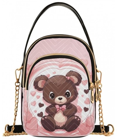 Valentine Teddy Bear Small Crossbody Bags for Women Cell Phone Shoulder Purse Handbags Wallet 21217795 $11.20 Crossbody Bags