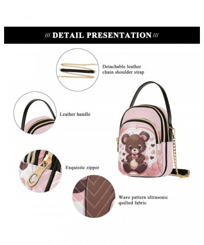 Valentine Teddy Bear Small Crossbody Bags for Women Cell Phone Shoulder Purse Handbags Wallet 21217795 $11.20 Crossbody Bags