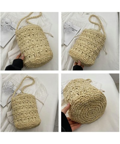 Straw Beach Bag Bucket Bag Crossbody Purse Hobo Bags Vintage Shoulder Bag Summer Tote Bag Women Work Travel Beach Bag 2024 Be...