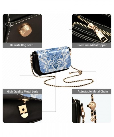 Damascus Flower Crossbody Bag for Women Girls,Leather Cross Body Purses Chain Strap Handbags Shoulder Bag $16.80 Crossbody Bags