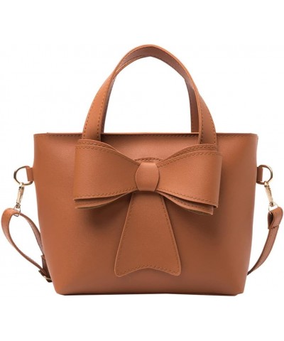 Trendy Bowknot Top Handle Crossbody Bags for Women Simple Personality Retro Satchel Handbag Shoulder Bag Totes Brown $13.76 T...