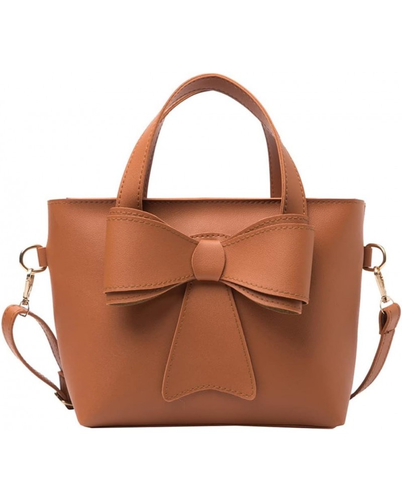 Trendy Bowknot Top Handle Crossbody Bags for Women Simple Personality Retro Satchel Handbag Shoulder Bag Totes Brown $13.76 T...