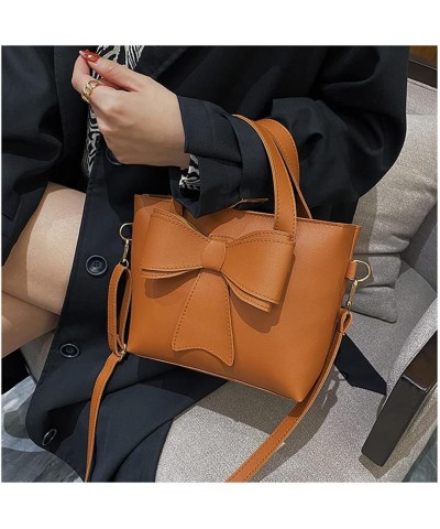 Trendy Bowknot Top Handle Crossbody Bags for Women Simple Personality Retro Satchel Handbag Shoulder Bag Totes Brown $13.76 T...