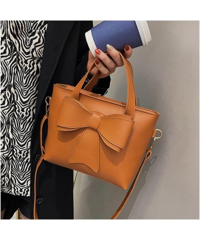 Trendy Bowknot Top Handle Crossbody Bags for Women Simple Personality Retro Satchel Handbag Shoulder Bag Totes Brown $13.76 T...