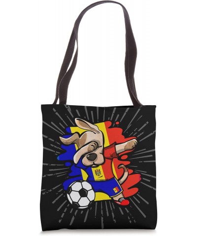 Dabbing Dog Moldova Soccer Fans Jersey Moldovan Football Tote Bag $9.78 Totes