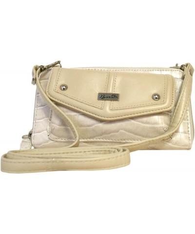 Bone Beige Croco Remix String Along Cross Body Wallet $13.02 Wallets