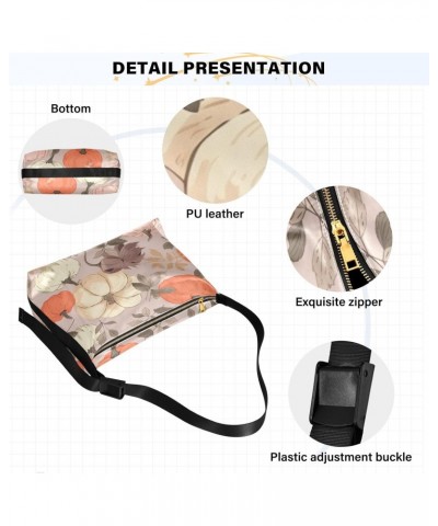 Pumpkins and Leaves Shoulder Bag for Women Waterproof PU Leather Hobo Bags Crossbody Purse with Zipper Closure $13.86 Shoulde...