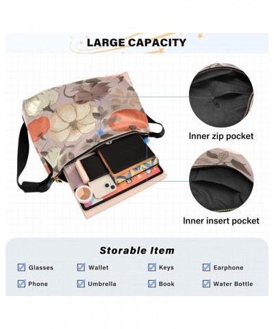 Pumpkins and Leaves Shoulder Bag for Women Waterproof PU Leather Hobo Bags Crossbody Purse with Zipper Closure $13.86 Shoulde...