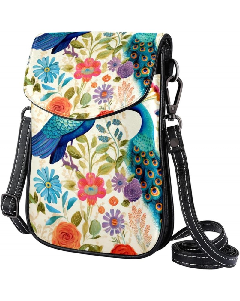 Crossbody Bags for Women,Crossbody Bag Men,Small Sling Bag,Floral Peacock,Crossbody Purse $12.88 Crossbody Bags