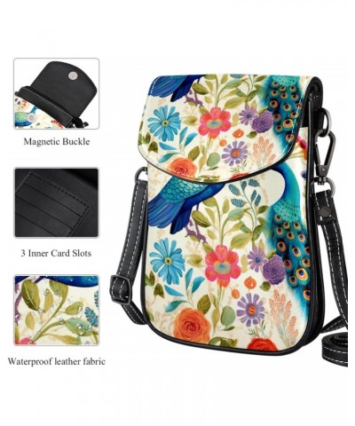 Crossbody Bags for Women,Crossbody Bag Men,Small Sling Bag,Floral Peacock,Crossbody Purse $12.88 Crossbody Bags