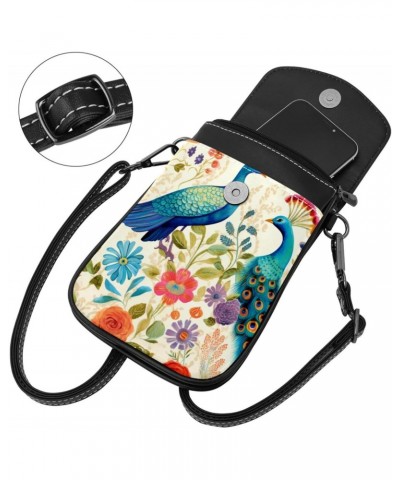 Crossbody Bags for Women,Crossbody Bag Men,Small Sling Bag,Floral Peacock,Crossbody Purse $12.88 Crossbody Bags