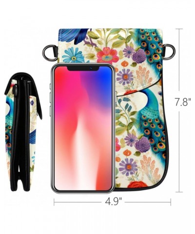 Crossbody Bags for Women,Crossbody Bag Men,Small Sling Bag,Floral Peacock,Crossbody Purse $12.88 Crossbody Bags