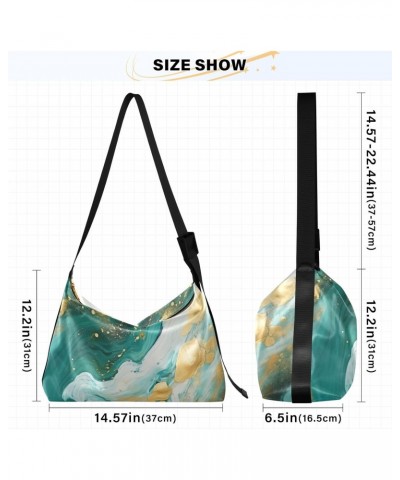 Marble Green Gold Crossbody Bag for Women Men with Adjustable Strap PU Leather Shoulder Hobo Purse Bag 20849724 $19.13 Should...