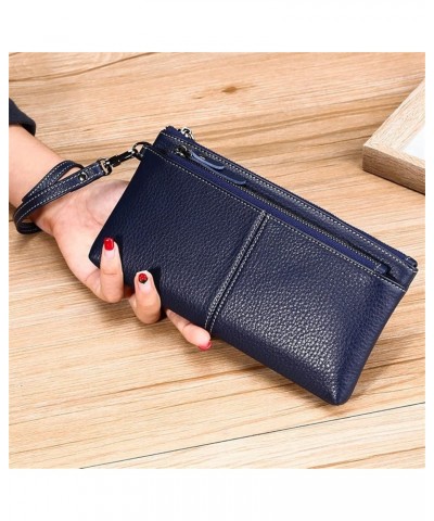 Ladies Wristlet Purse Women's Clutch Handbag Tote with Zipper Phone Wallet (Color : Blue, Size : 20x1x10.5cm) 20x1x10.5cm Blu...