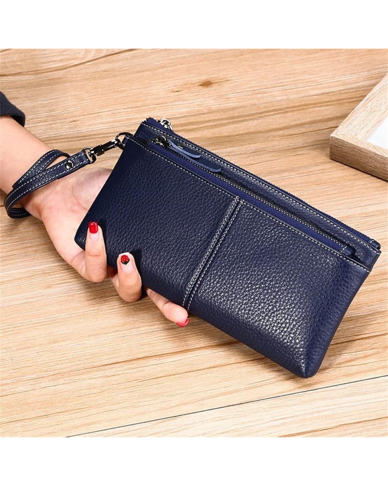 Ladies Wristlet Purse Women's Clutch Handbag Tote with Zipper Phone Wallet (Color : Blue, Size : 20x1x10.5cm) 20x1x10.5cm Blu...