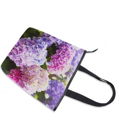 Tote Bag Spring Summer Pink Hydrangea Flower Canvas Zippered Tote Handbag for Women with 2 Interior Pockets $9.20 Totes