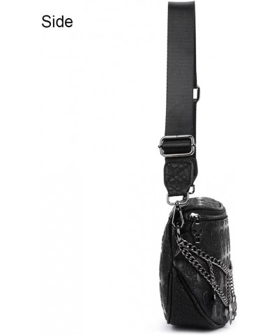 Skull Hobo Bag Chain Shoulder Bag Gothic Crossbody Bag Totes Purse Wallet Underarm Bag Messenger Bag Black $16.80 Totes