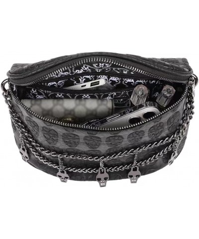 Skull Hobo Bag Chain Shoulder Bag Gothic Crossbody Bag Totes Purse Wallet Underarm Bag Messenger Bag Black $16.80 Totes