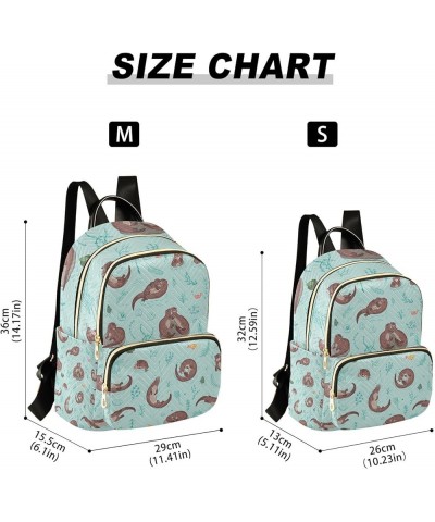 Ocean Women Backpack Kawaii Otter Fish Frog Anti-Theft Travel Backpack with Luggage Belt Lightweight Handbag Lady Purse Roomy...