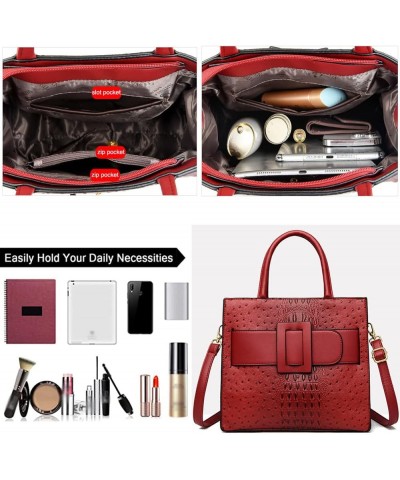 Handbags for Women Leather Top Handle Handbag Satchel Bag Medium Tote Bags Purse Ladies Shoulder Bag Crossbody Bag Red $23.45...