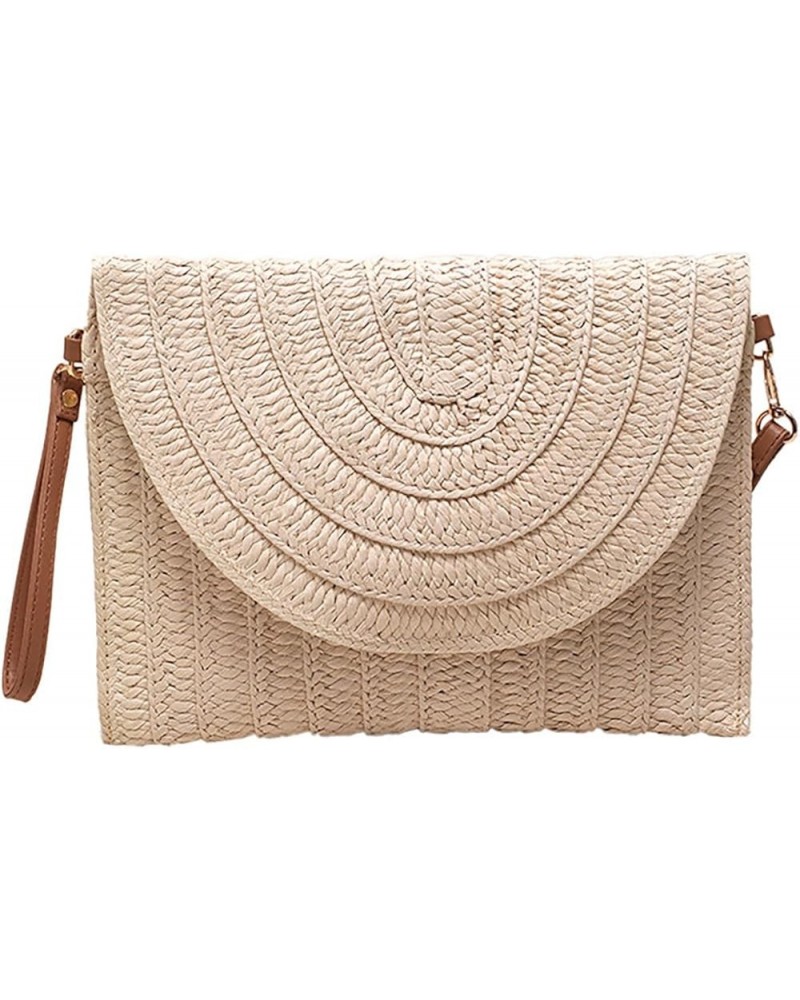 Handheld Bag Single Shoulder Crossbody Paper Debate Bag Casual Woven Women's Bag Forge Tote (White, One Size) White $27.17 Totes