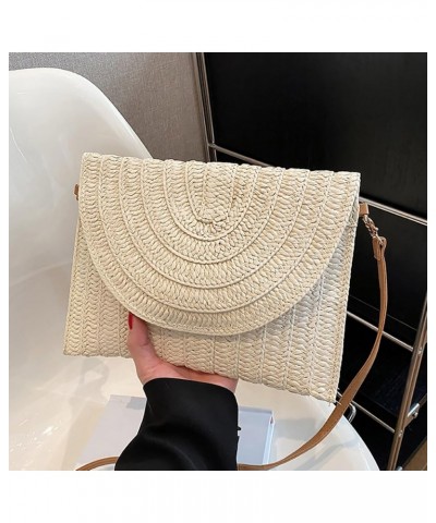 Handheld Bag Single Shoulder Crossbody Paper Debate Bag Casual Woven Women's Bag Forge Tote (White, One Size) White $27.17 Totes