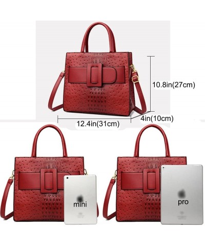 Handbags for Women Leather Top Handle Handbag Satchel Bag Medium Tote Bags Purse Ladies Shoulder Bag Crossbody Bag Red $23.45...