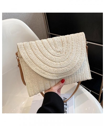 Handheld Bag Single Shoulder Crossbody Paper Debate Bag Casual Woven Women's Bag Forge Tote (White, One Size) White $27.17 Totes