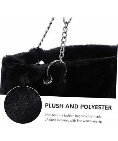 Handbag Winter Tote Bag Plush Bag Plush Leisure Bag Tote for Women Outdoor Carry Bag Plush Shoulder Bag Black $12.23 Totes