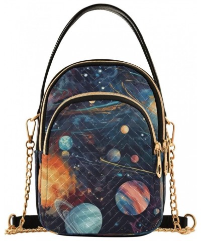 Women Crossbody Sling Bags Abstract Universe Print, Compact Fashion Handbags Purse with Chain Strap Top handle for Evening Pa...