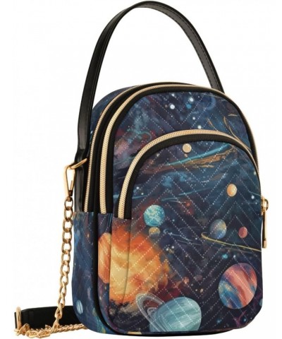 Women Crossbody Sling Bags Abstract Universe Print, Compact Fashion Handbags Purse with Chain Strap Top handle for Evening Pa...