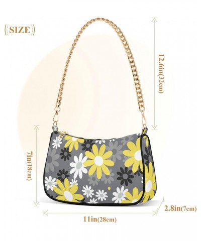 Chamomile Flowers Shoulder Bag for Women Small Purse Fashion Clutch Bag Small Satchel Bag with Chain Strap for Women $13.20 S...