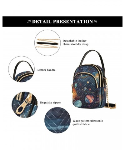 Women Crossbody Sling Bags Abstract Universe Print, Compact Fashion Handbags Purse with Chain Strap Top handle for Evening Pa...