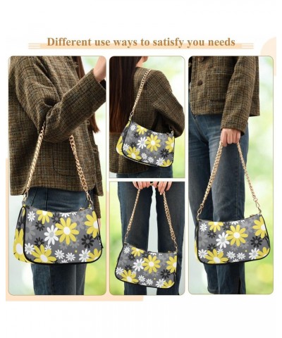 Chamomile Flowers Shoulder Bag for Women Small Purse Fashion Clutch Bag Small Satchel Bag with Chain Strap for Women $13.20 S...