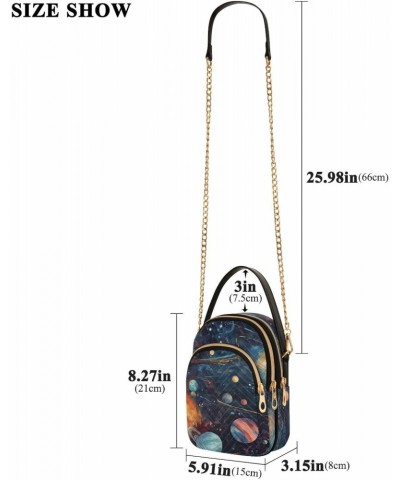 Women Crossbody Sling Bags Abstract Universe Print, Compact Fashion Handbags Purse with Chain Strap Top handle for Evening Pa...