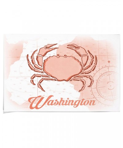 36x54 Inch Giclee Art Print Wall Decor, Washington, Crab, Coral, Coastal Icon $43.20 Totes