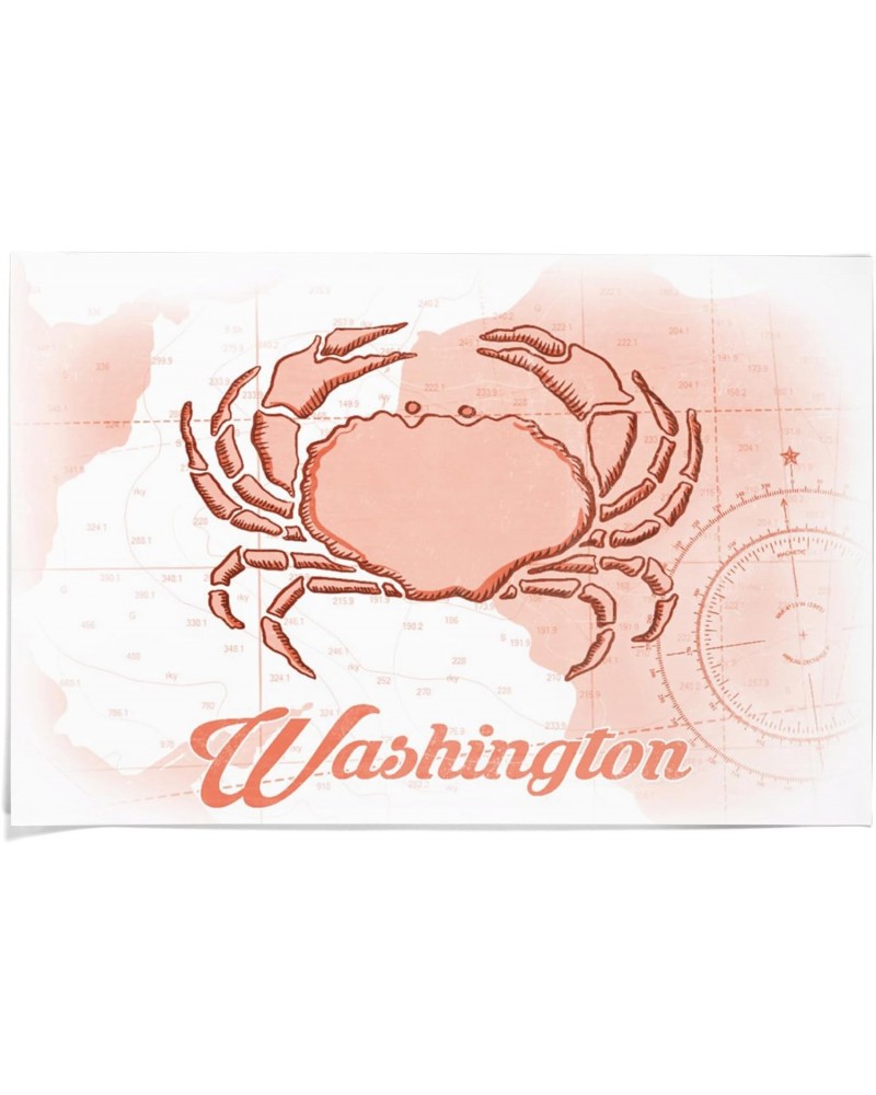 36x54 Inch Giclee Art Print Wall Decor, Washington, Crab, Coral, Coastal Icon $43.20 Totes