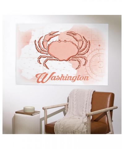 36x54 Inch Giclee Art Print Wall Decor, Washington, Crab, Coral, Coastal Icon $43.20 Totes