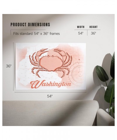 36x54 Inch Giclee Art Print Wall Decor, Washington, Crab, Coral, Coastal Icon $43.20 Totes