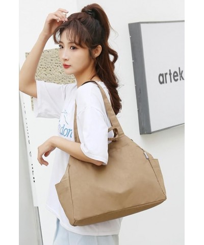 Women's Canvas Tote Bag Large Hobo Crossbody Bag Casual Shoulder Bag Top Handle Handbag Canvas Messenger Bag Khaki $27.01 Totes