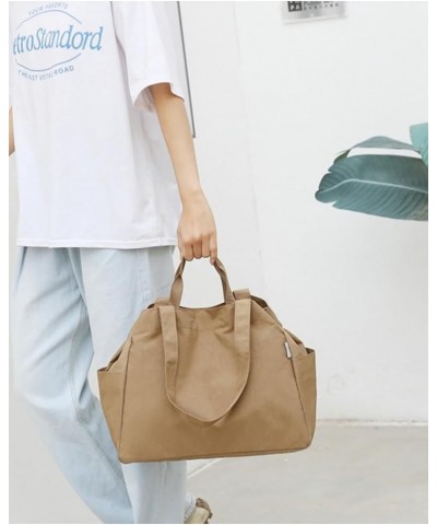 Women's Canvas Tote Bag Large Hobo Crossbody Bag Casual Shoulder Bag Top Handle Handbag Canvas Messenger Bag Khaki $27.01 Totes