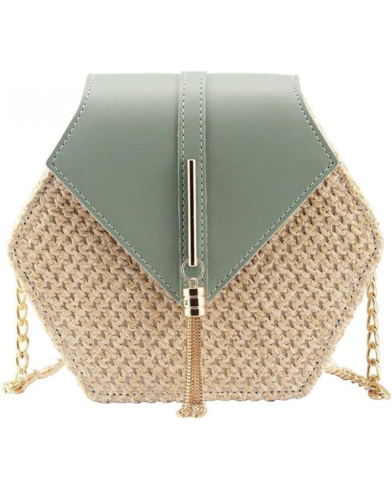 Women's Crossbody Bag Cute Straw Shoulder Bag Green $14.57 Shoulder Bags