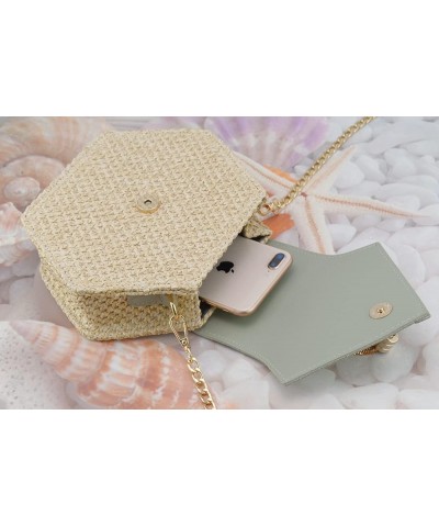 Women's Crossbody Bag Cute Straw Shoulder Bag Green $14.57 Shoulder Bags