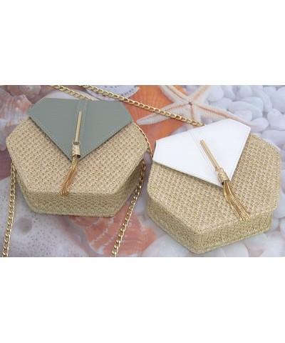 Women's Crossbody Bag Cute Straw Shoulder Bag Green $14.57 Shoulder Bags