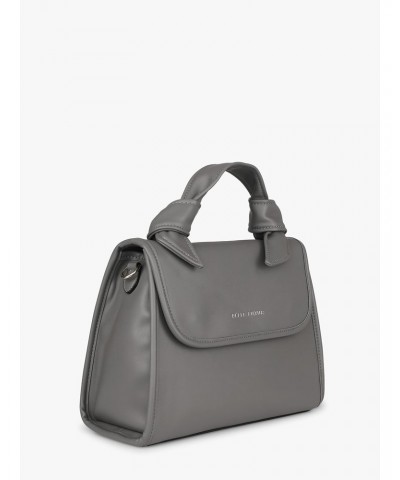 Leather Bag Satchel For Ladies/Women | Color : Grey | Size : Medium | Flap Closer, Inner Zip Pocket, Back Zip Pocket, Adjusta...