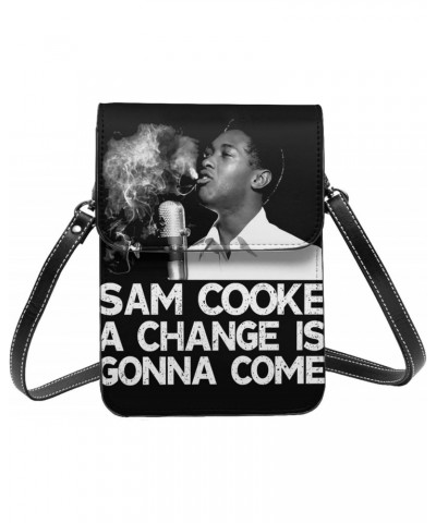 Sam Music Cooke Singer Vintage Small Crossbody Cell Phone Purse Mini Handbag With Adjustable Strap For Women Girls $15.40 Cro...