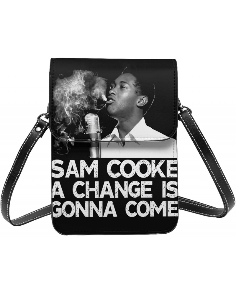 Sam Music Cooke Singer Vintage Small Crossbody Cell Phone Purse Mini Handbag With Adjustable Strap For Women Girls $15.40 Cro...