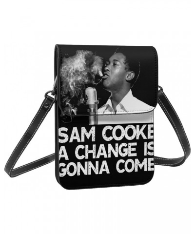 Sam Music Cooke Singer Vintage Small Crossbody Cell Phone Purse Mini Handbag With Adjustable Strap For Women Girls $15.40 Cro...