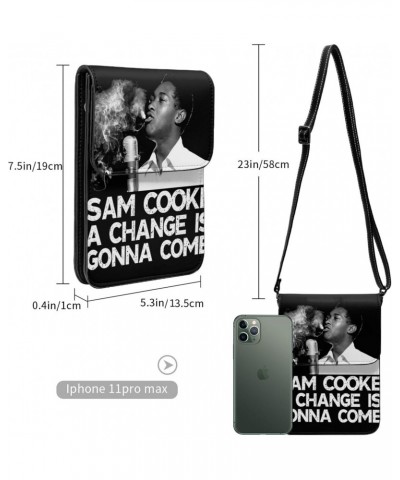 Sam Music Cooke Singer Vintage Small Crossbody Cell Phone Purse Mini Handbag With Adjustable Strap For Women Girls $15.40 Cro...