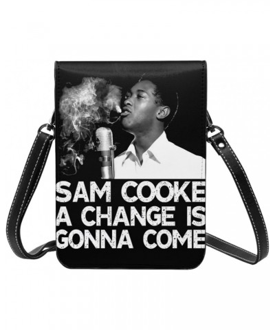 Sam Music Cooke Singer Vintage Small Crossbody Cell Phone Purse Mini Handbag With Adjustable Strap For Women Girls $15.40 Cro...